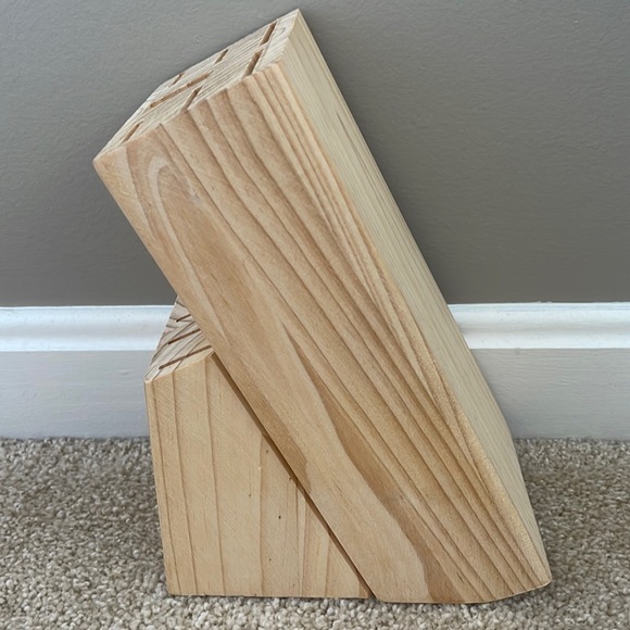 EUC FARBERWARE 13 Slot Wooden Knife Storage Block Natural Wood - Picture 3 of 6